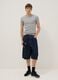 Grey slim fit stretch cotton T-shirt_1