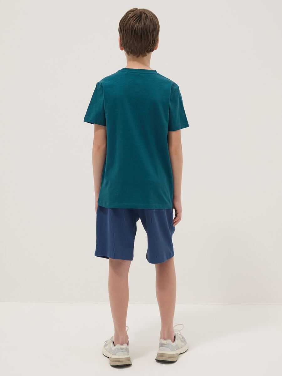 Multicoloured pure cotton regular-fit T-shirt and shorts set for boys_1