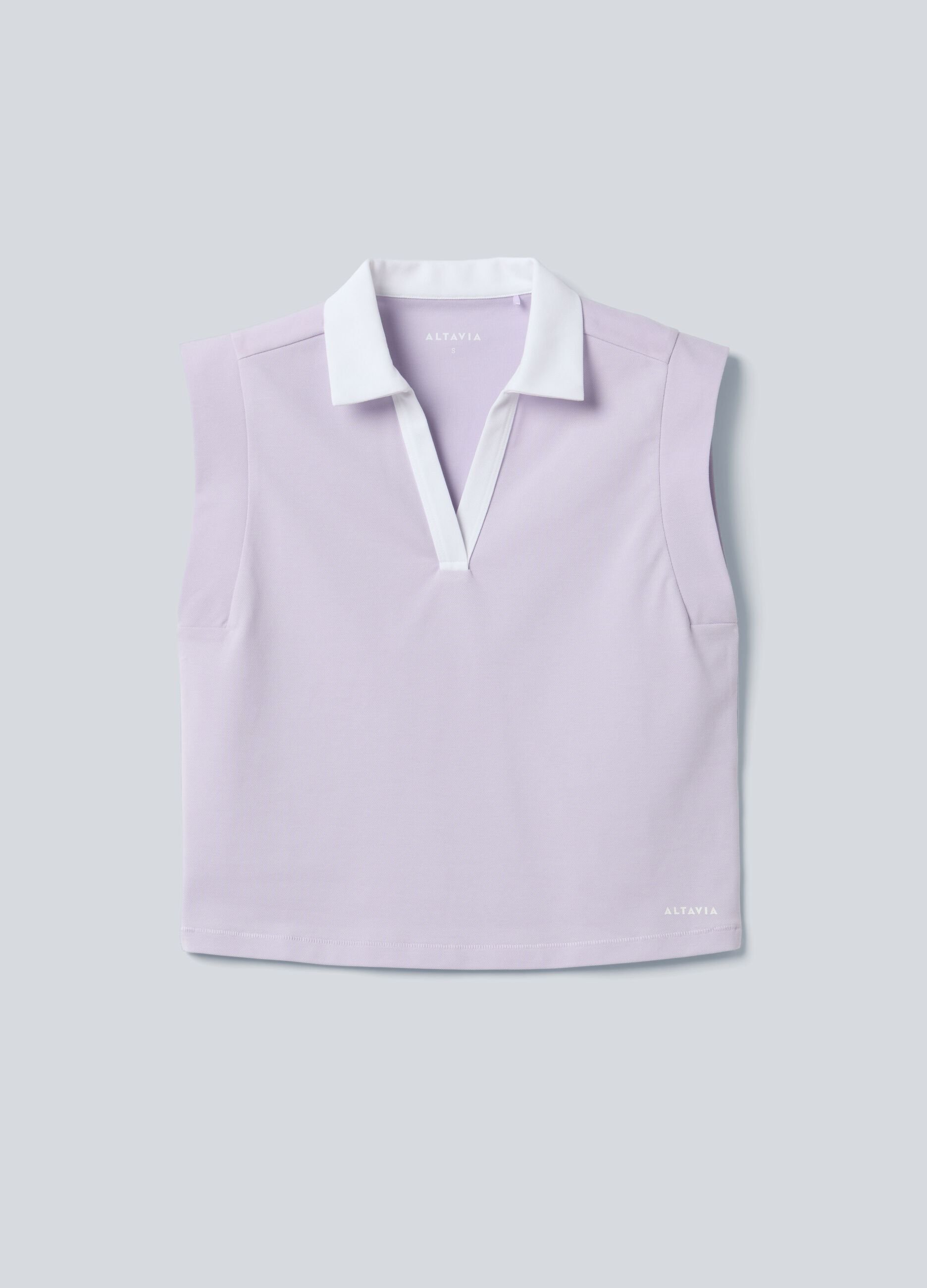 Purple sleeveless ALTAVIA COURT polo in stretch cotton with classic collar