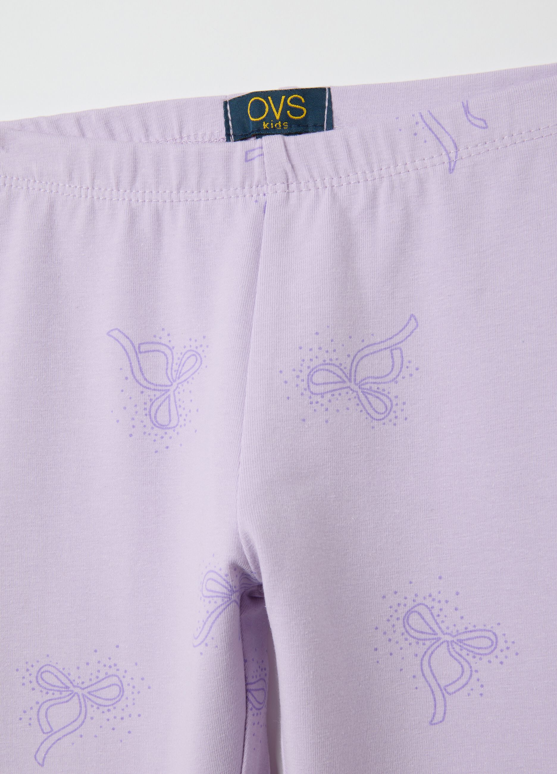 Girls' Purple Stretch Cotton Leggings