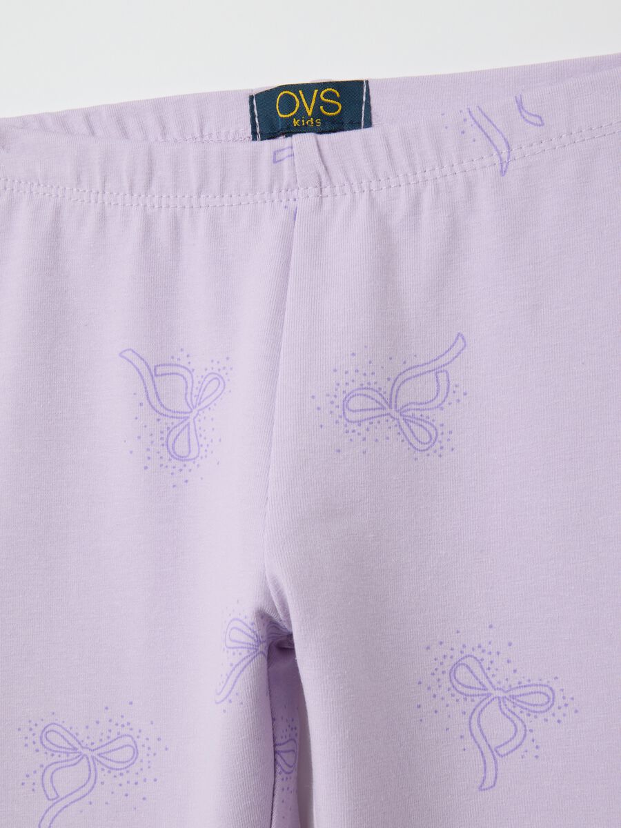 Girls' Purple Stretch Cotton Leggings_2
