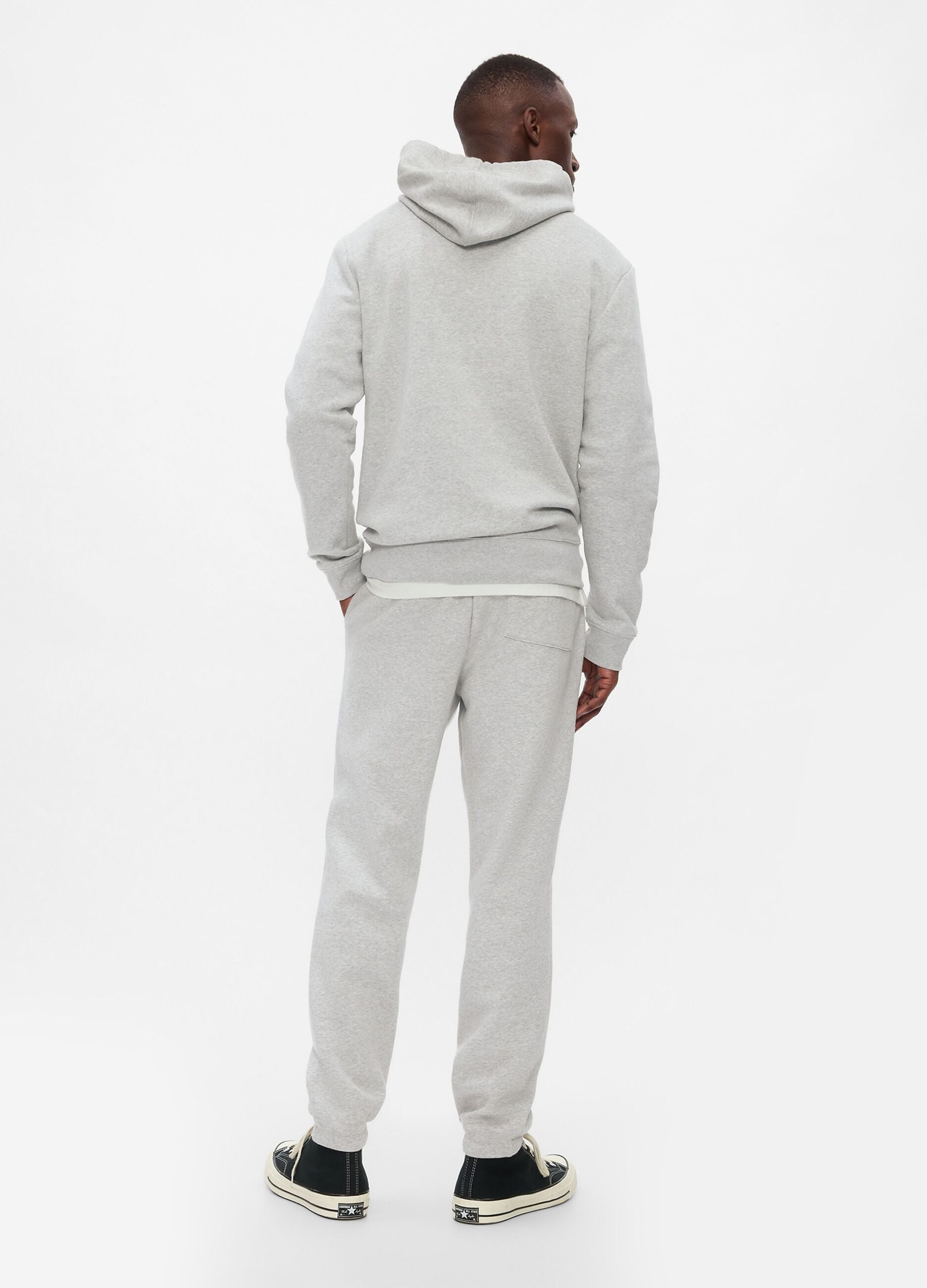 Pantaloni jogger grigio chiaro in misto cotone con logo GAP