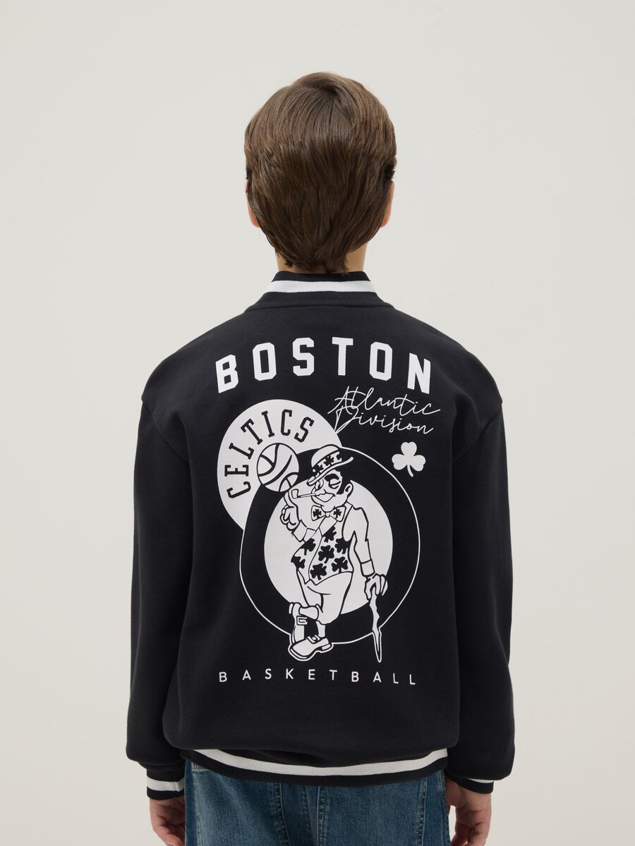 Children's regular fit black cotton-blend jacket with Celtics embroidery_1