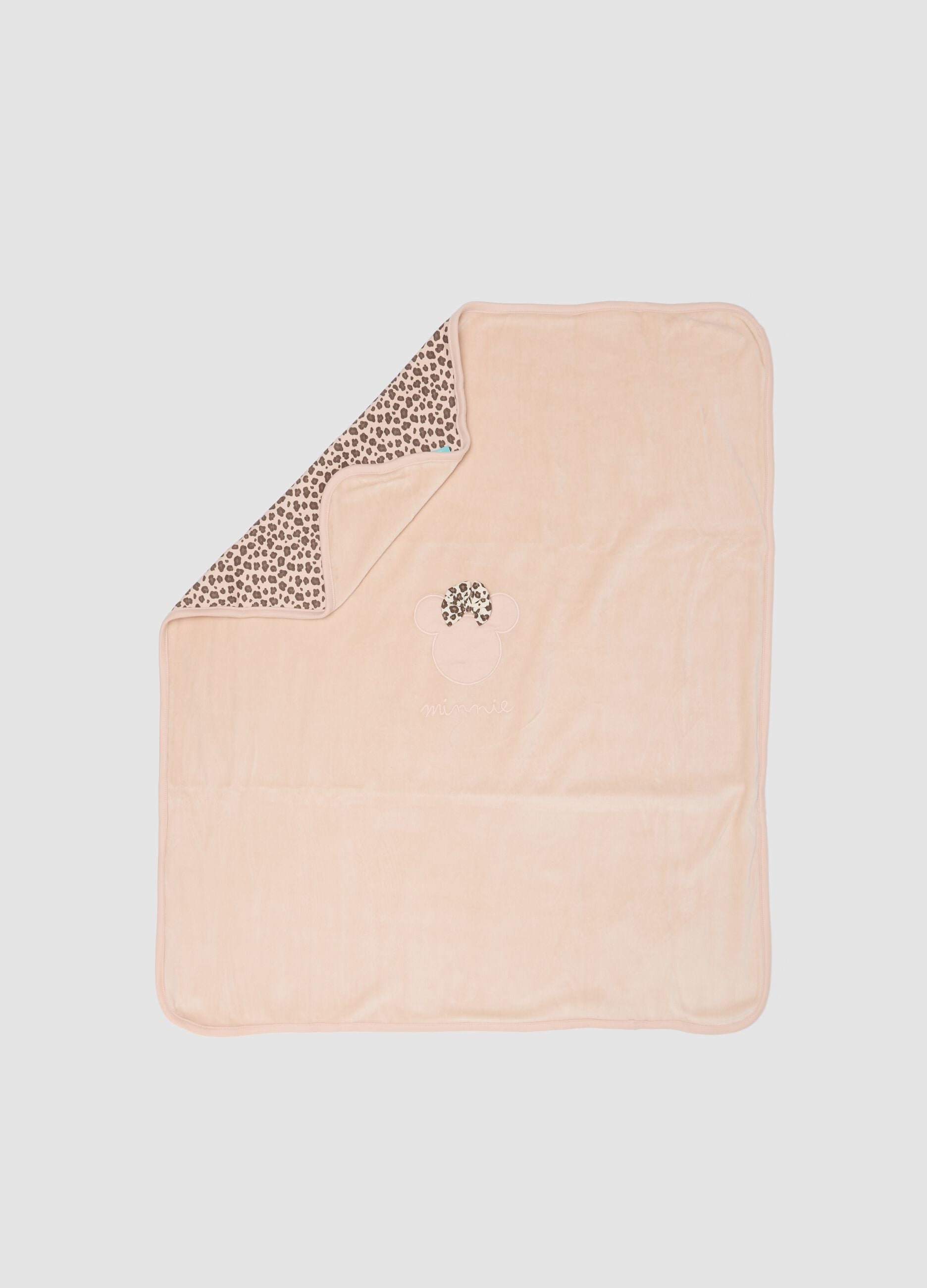 Copertina rosa con stampa animalier e dettaglio Minnie