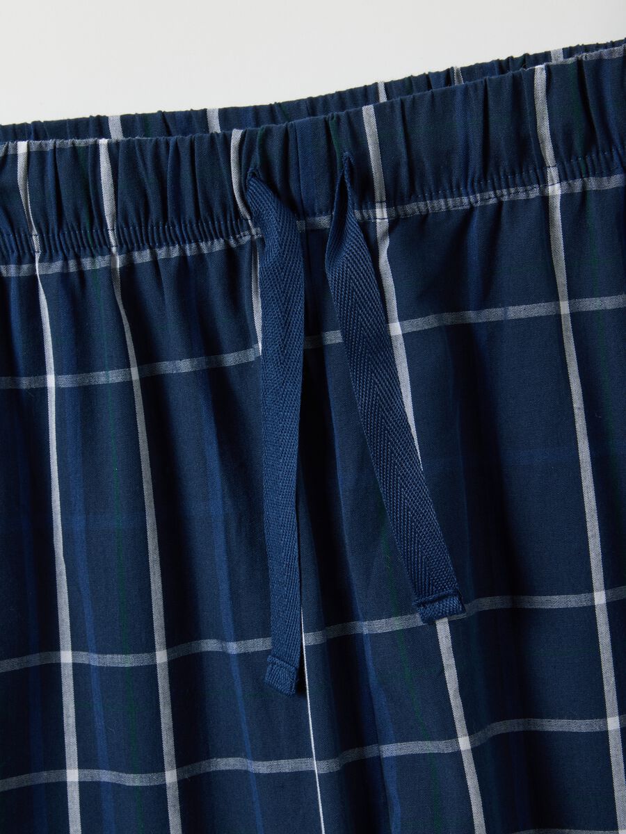 Blue checked pure cotton pyjamas, regular fit_5