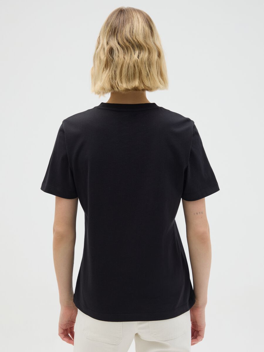 Black pure cotton regular fit t-shirt with Minnie and leopard print_3