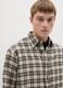 Beige Checked Flannel Shirt_3