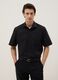 Black short-sleeve shirt with classic collar_0