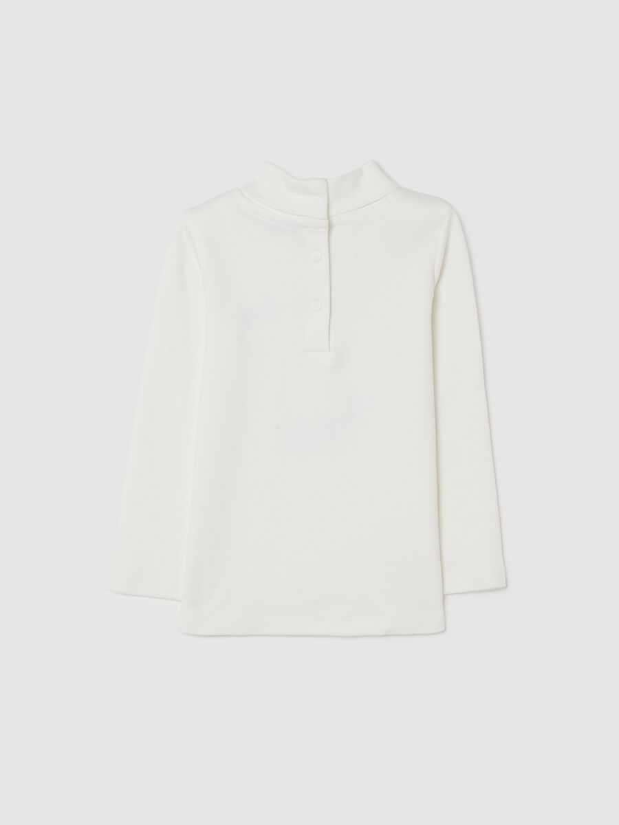 White Long Sleeve T-Shirt with Bow_1