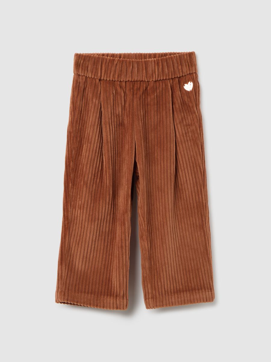 Brown paper bag trousers for girls_0