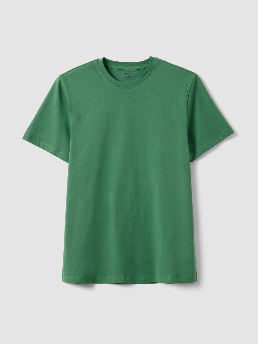 Green pure cotton short-sleeved t-shirt regular fit_4