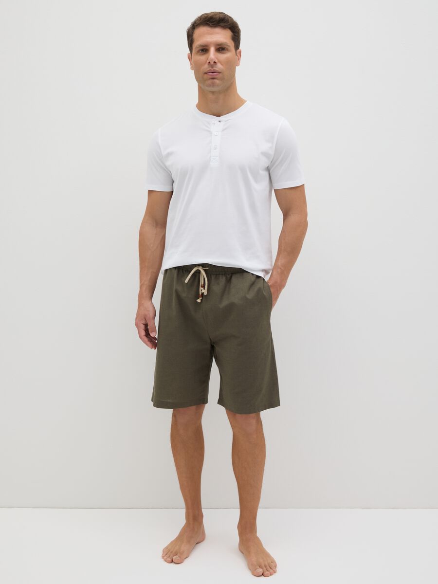 Green cotton and linen pajamas shorts by Ovs_0