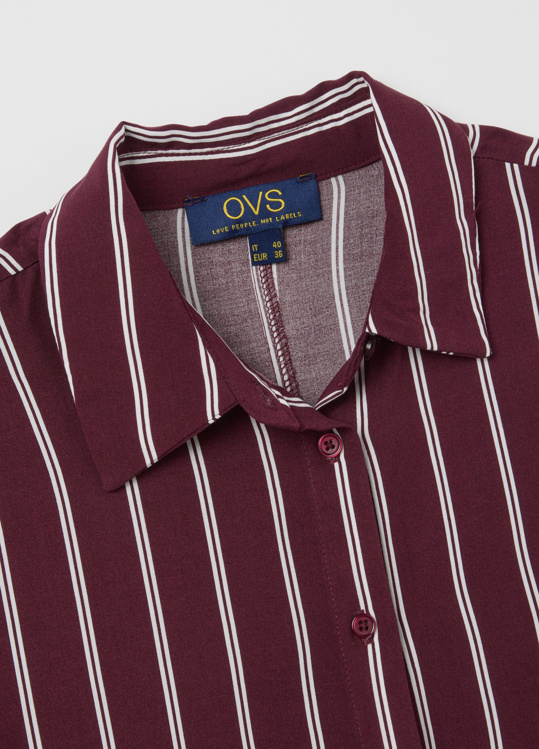 Bordeaux Striped Viscose Shirt