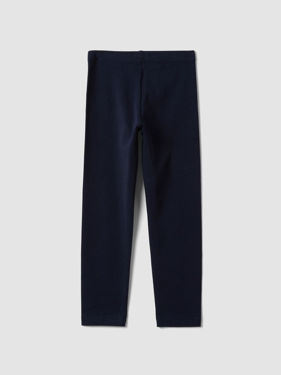 Girls&rsquo; blue skinny leggings in stretch organic cotton_1