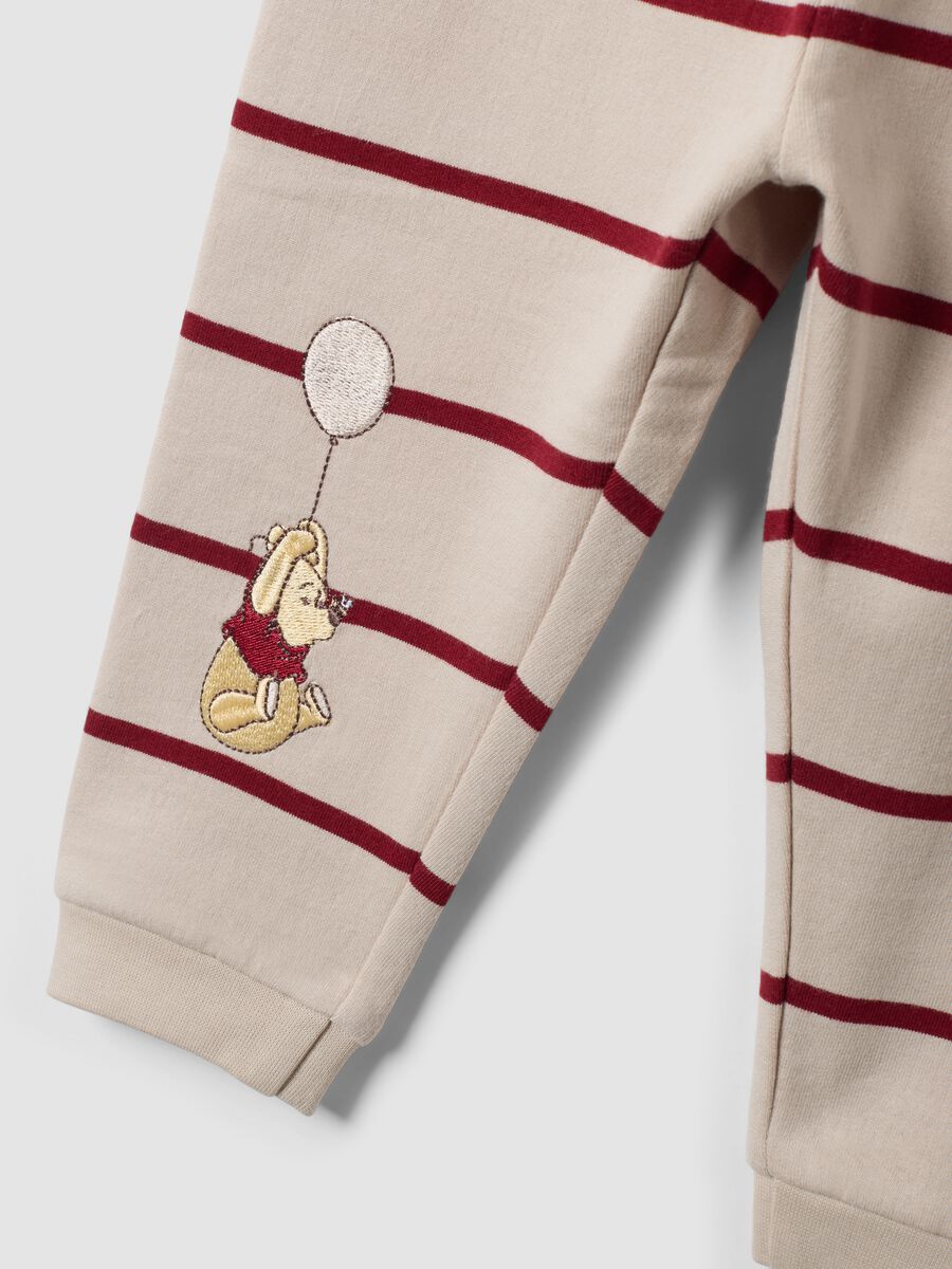 Beige pure organic cotton striped pyjamas with Winnie the Pooh embroidery_3