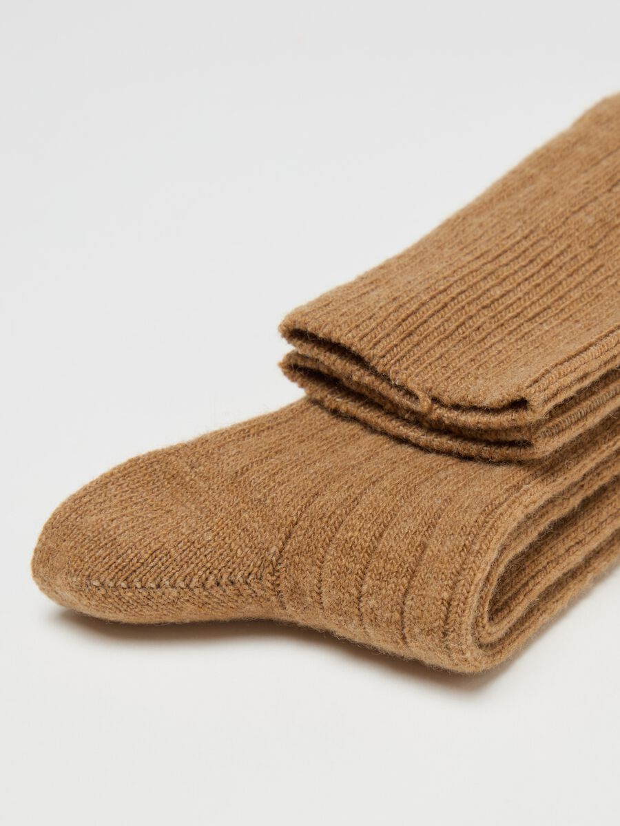 Long socks in flat-rib wool and cashmere_2
