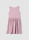 Girls&rsquo; pink sleeveless pure cotton dress, regular fit_1