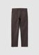 Brown regular-fit stretch cotton twill trousers_0