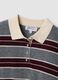 Maglia grigia in misto lana a righe con colletto polo_1