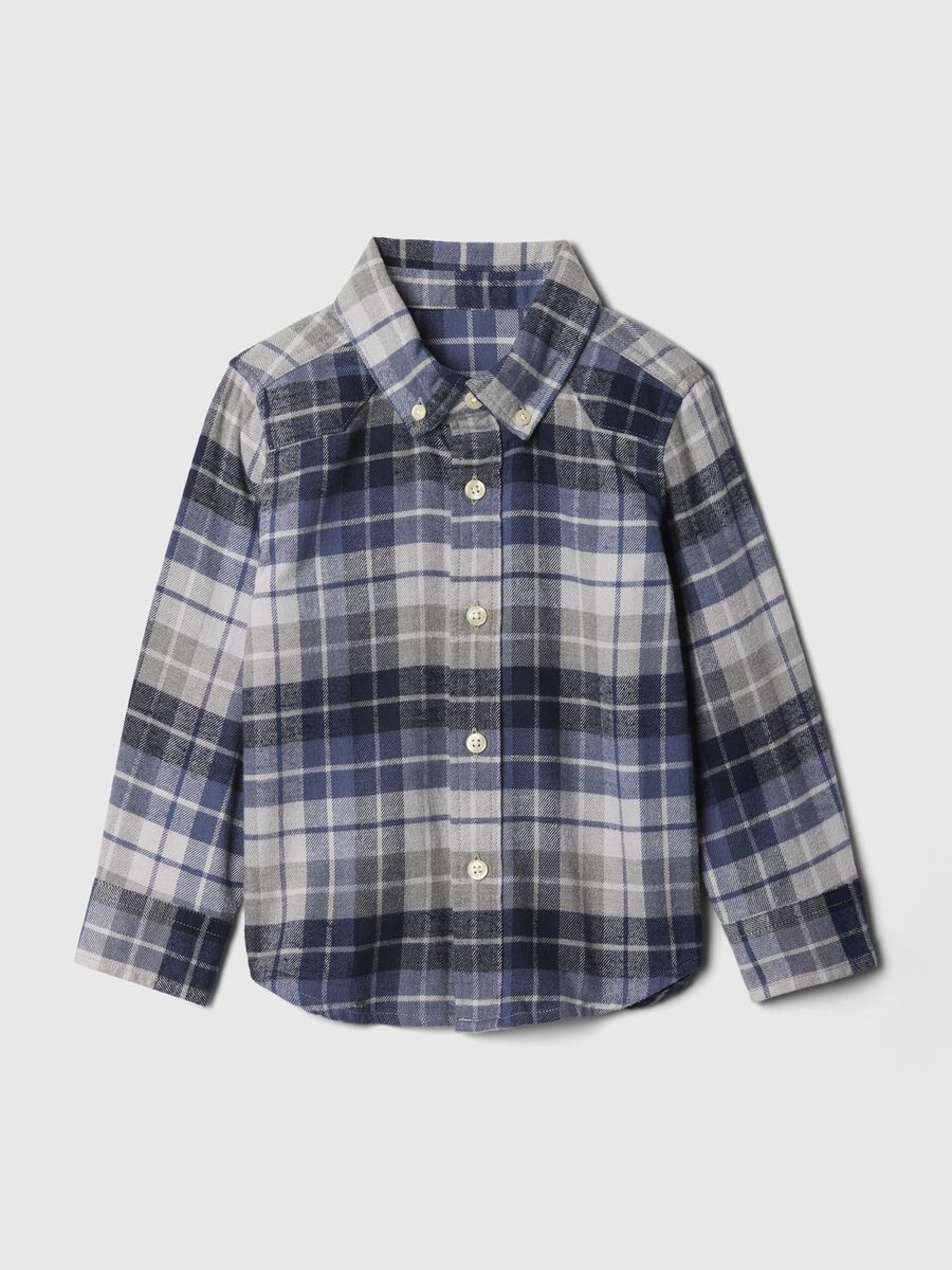 Camicia in flanella con fantasia check_0