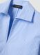 Blue striped pure cotton poplin shirt with V-neck_1
