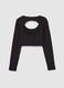 Cut Out Crop Long-sleeved Black_6