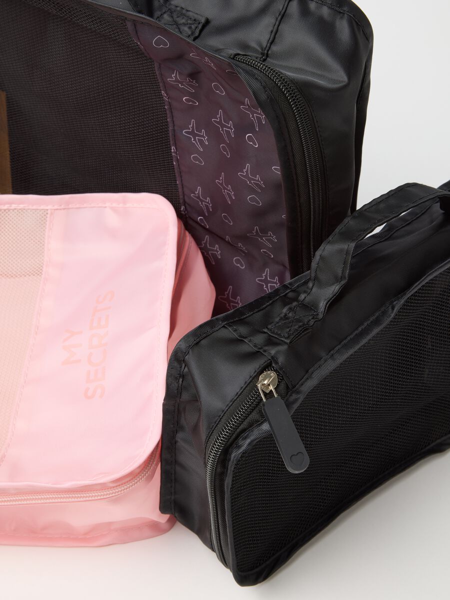 Set di organizer da viaggio multicolor con mesh_2