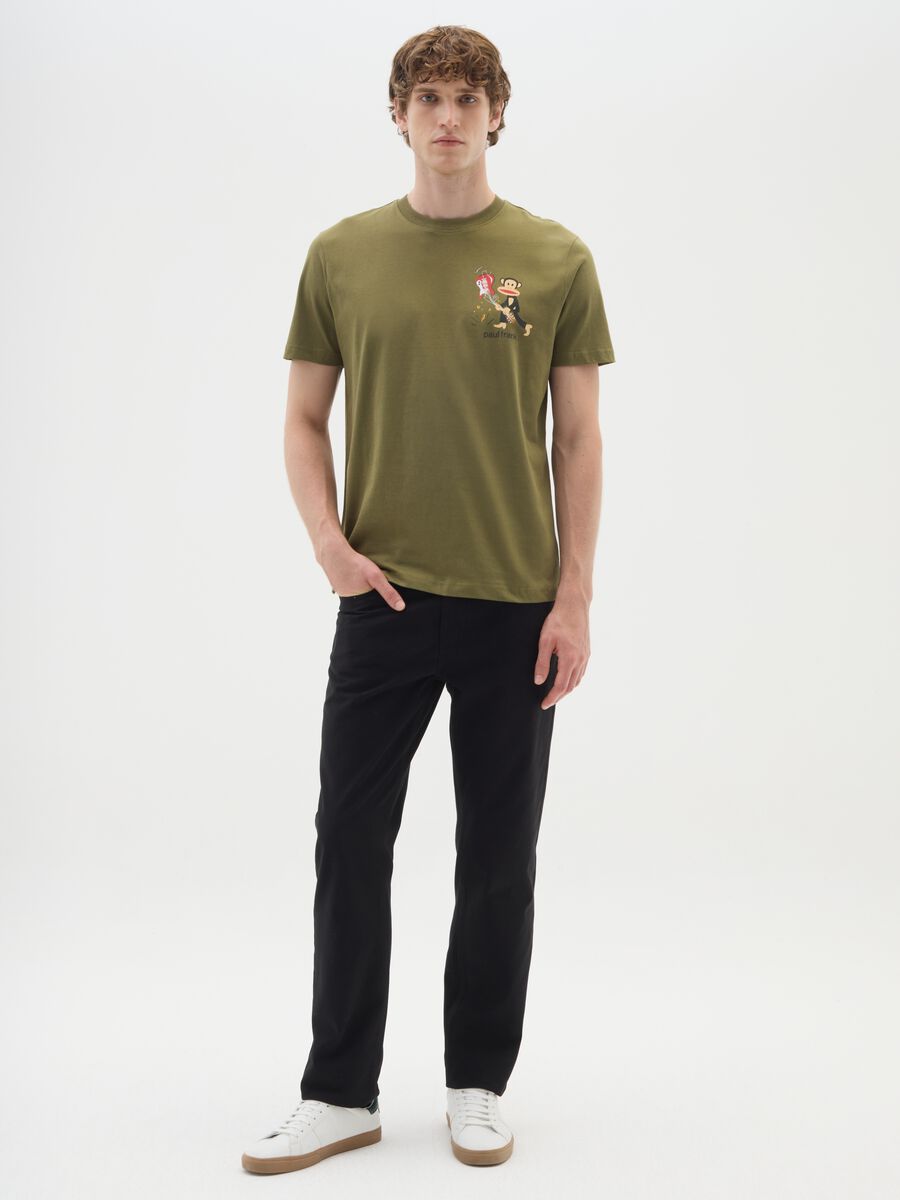 Green crew neck short sleeve t-shirt in pure cotton regular fit_1
