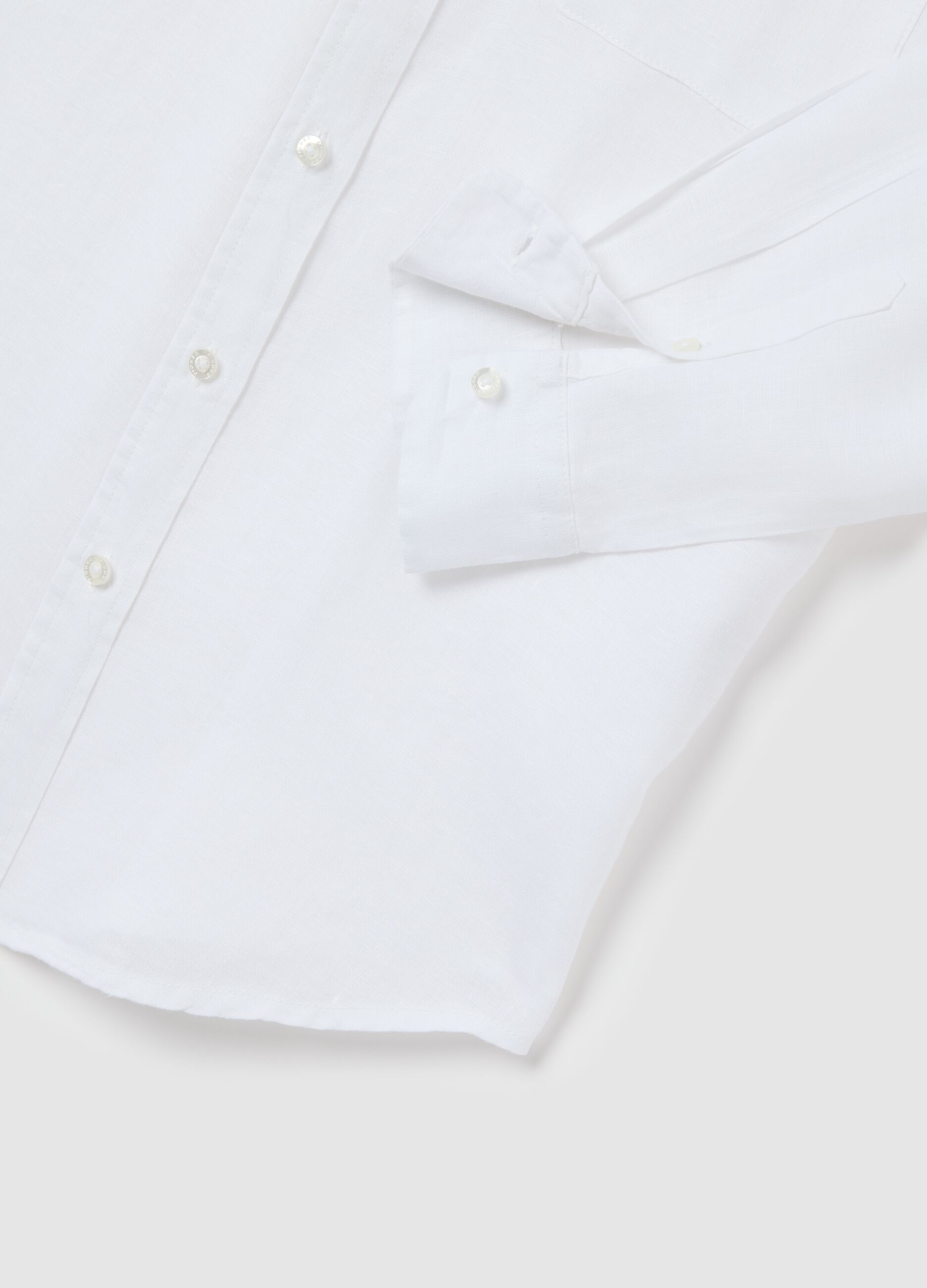 White long sleeve pure linen Piombo shirt