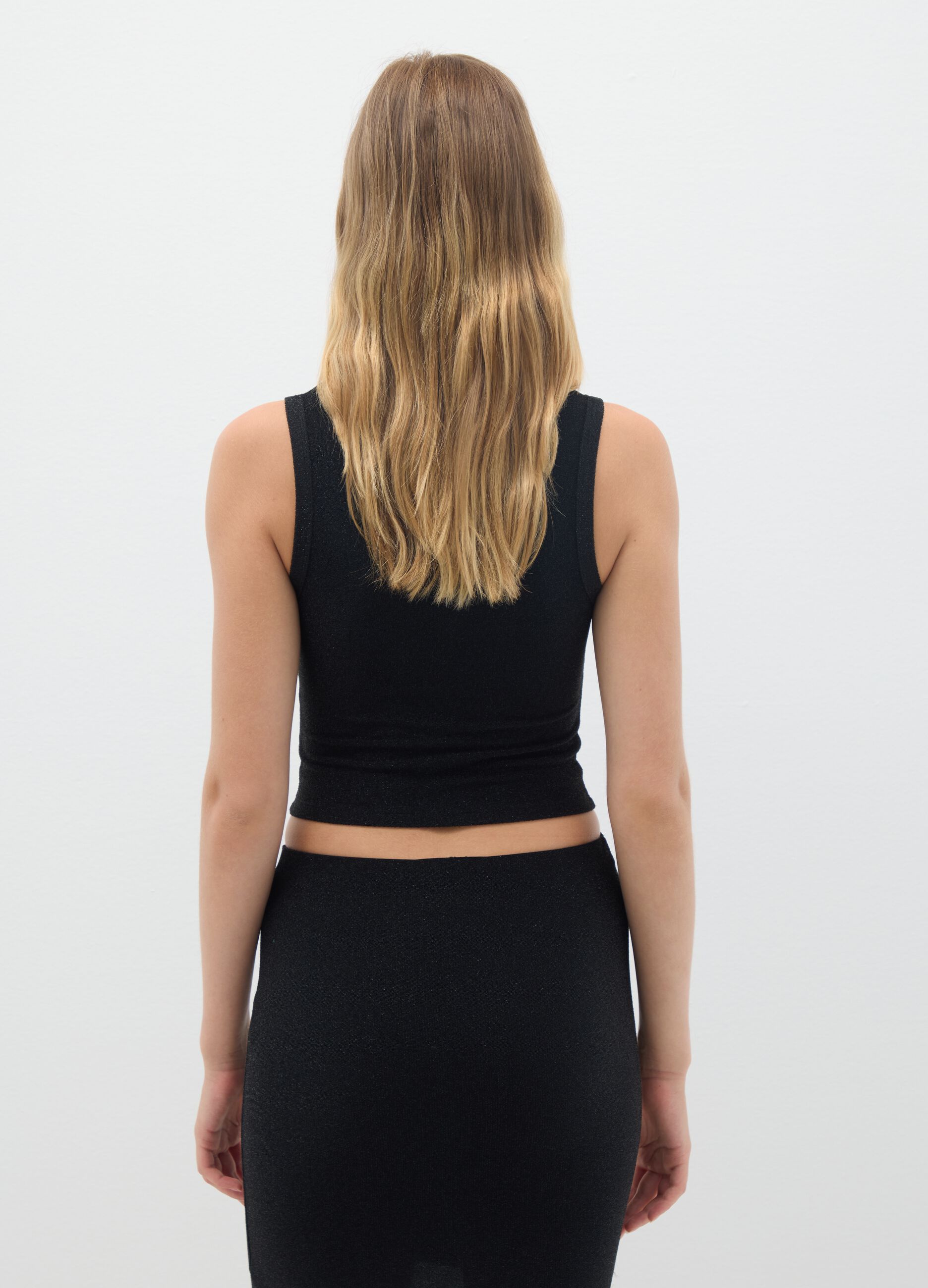 Women's Black Stretch Blend Top