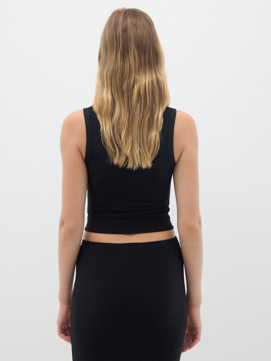 Women's Black Stretch Blend Top_3