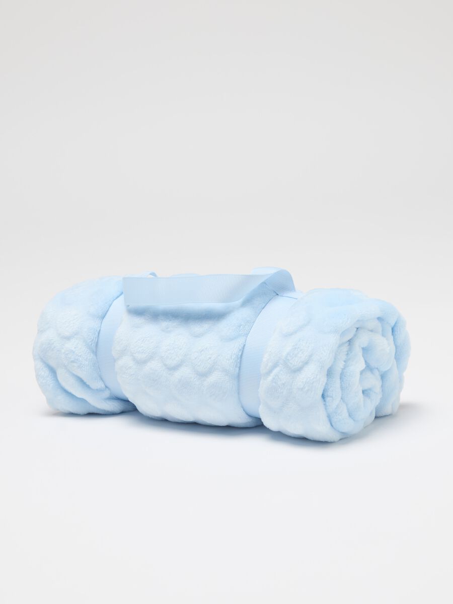 Velour blanket with polka dot pattern_0