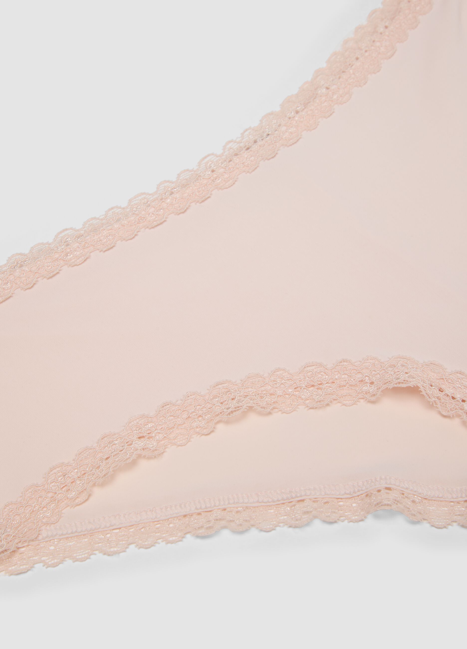 Slip rosa in tessuto elasticizzato con dettagli in pizzo regular fit