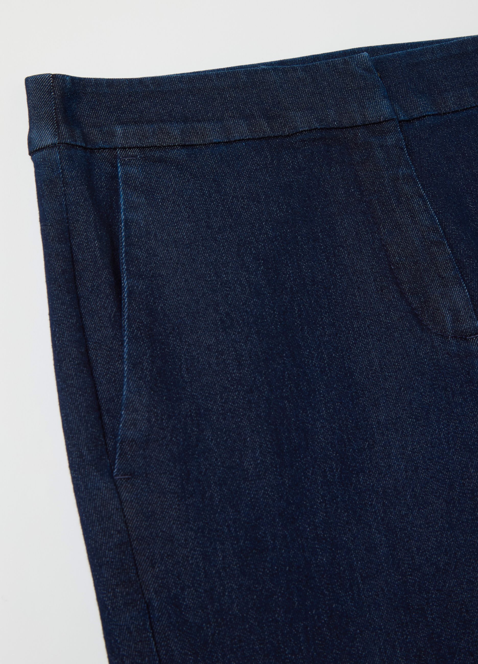 Cropped jeggings with splits