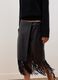 Black midi skirt with fringe hem_2