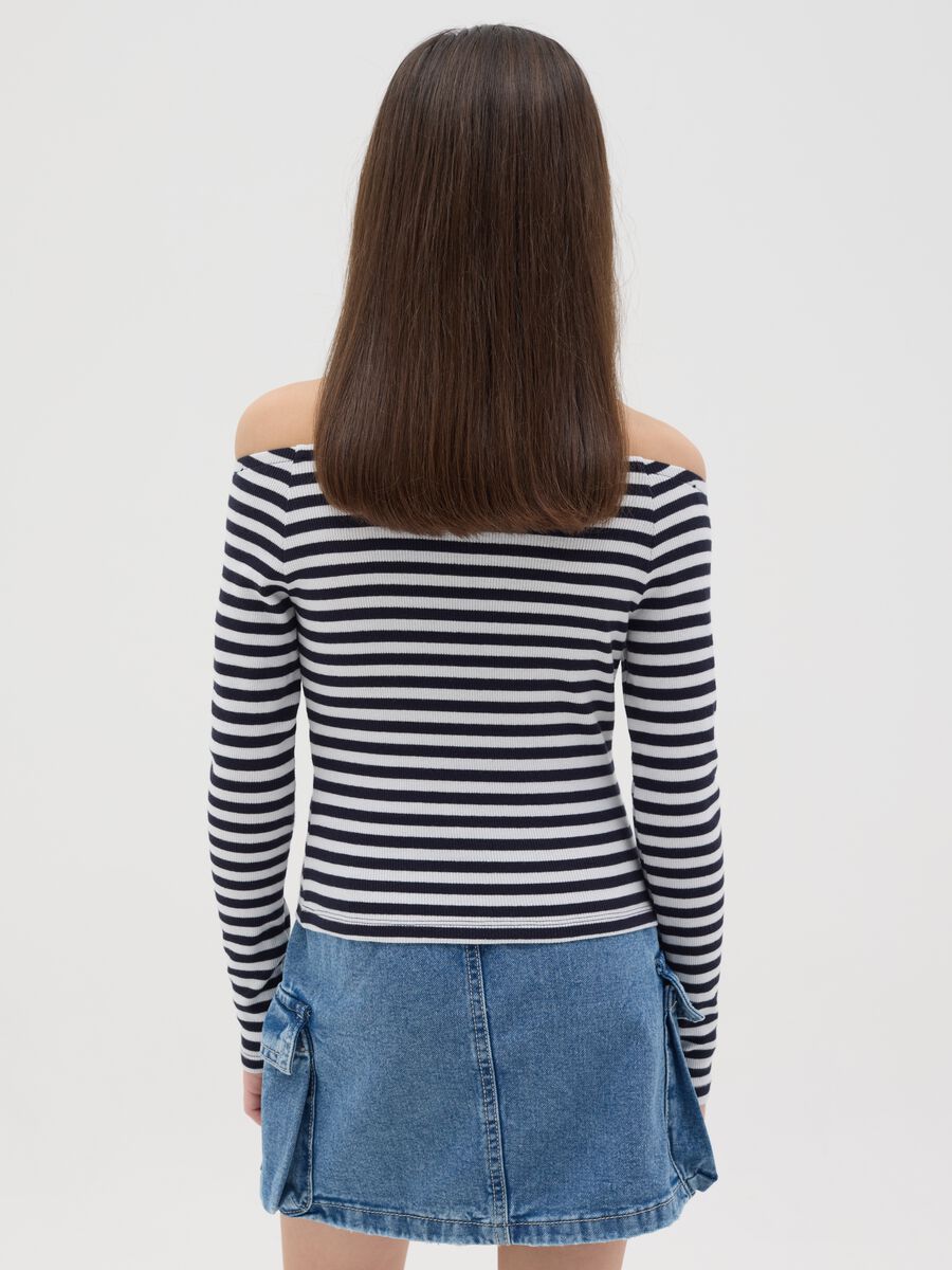T-shirt maniche lunghe a righe_2