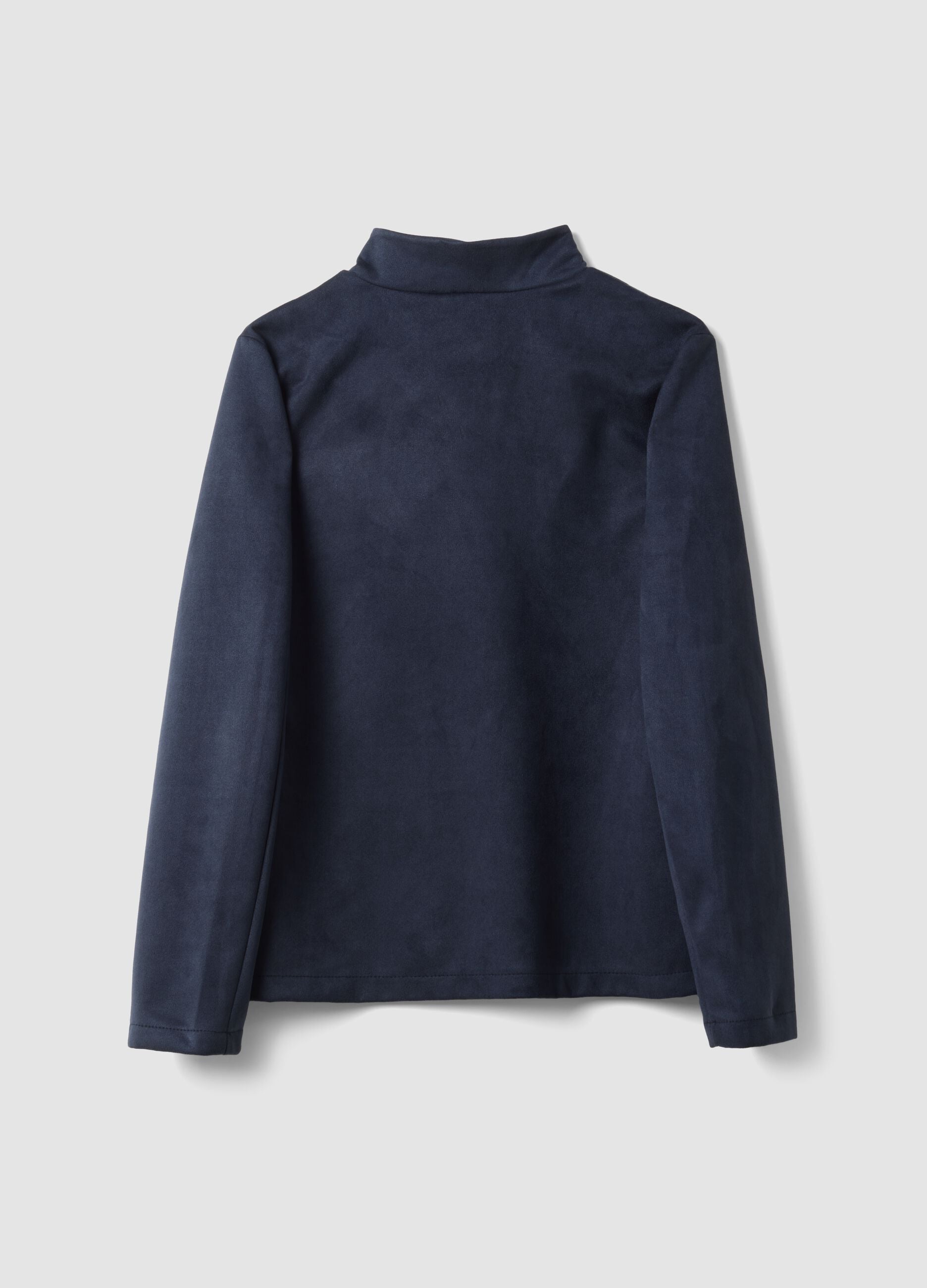 Navy blue regular-fit jacket with high neck