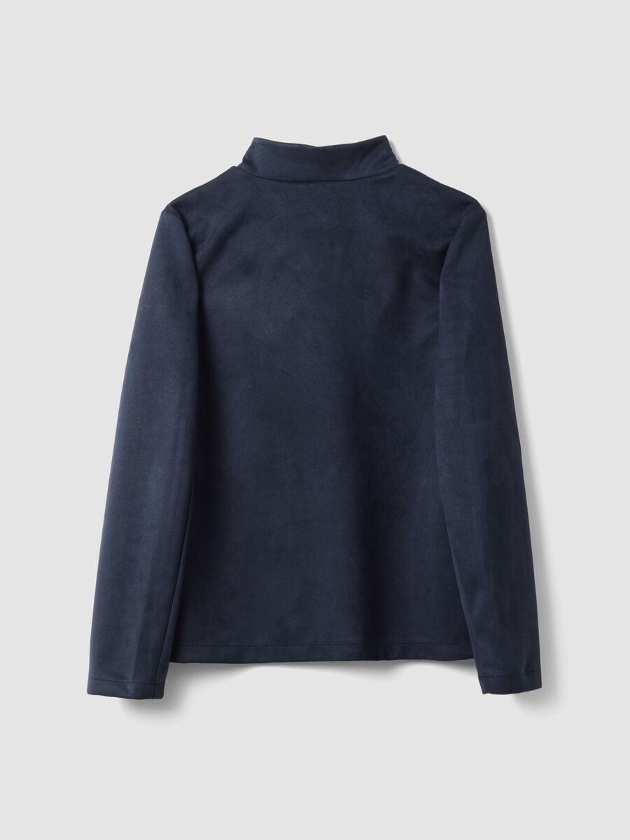 Navy blue regular-fit jacket with high neck_1