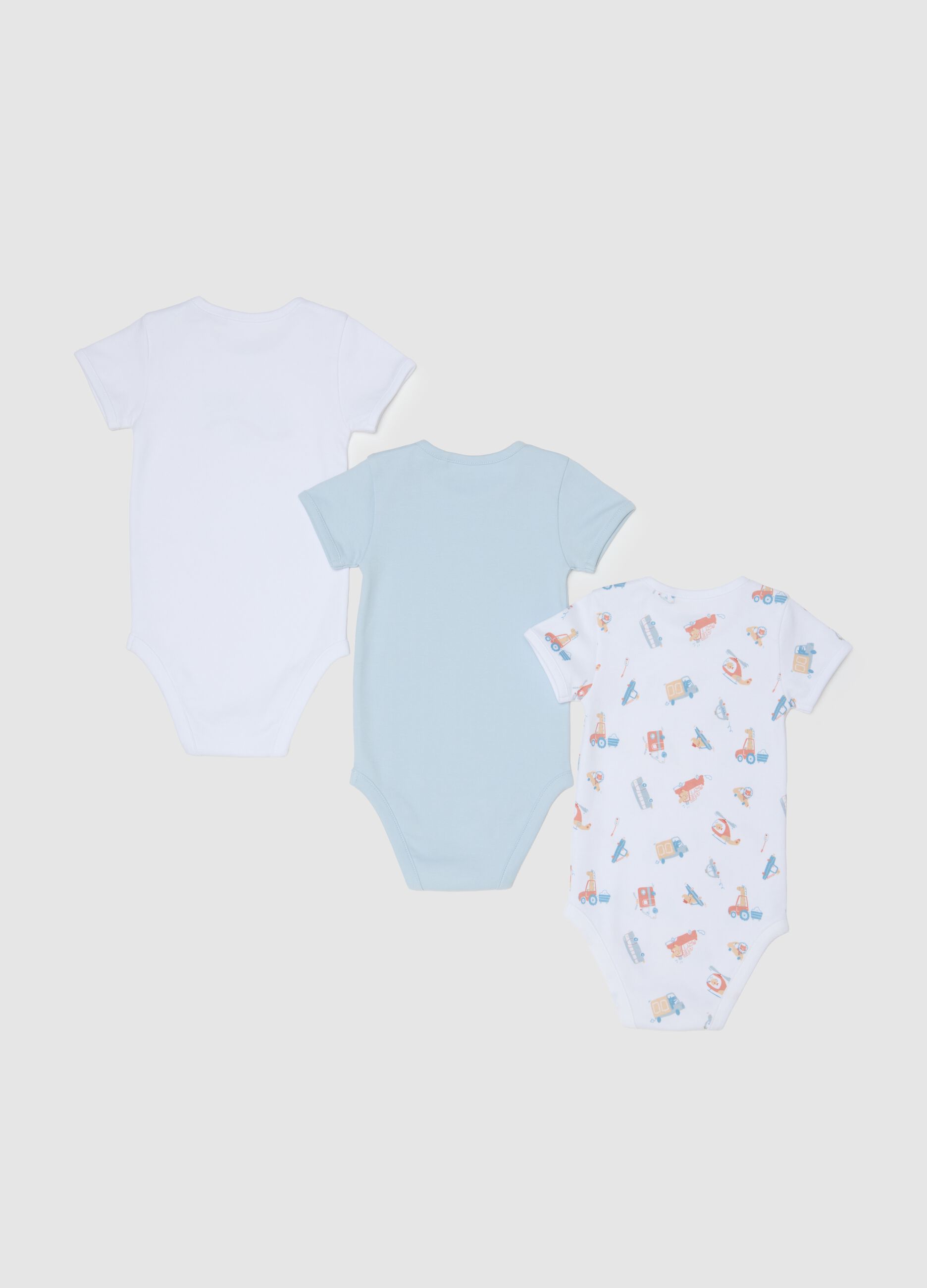 Multicolour pure cotton baby bodysuit set