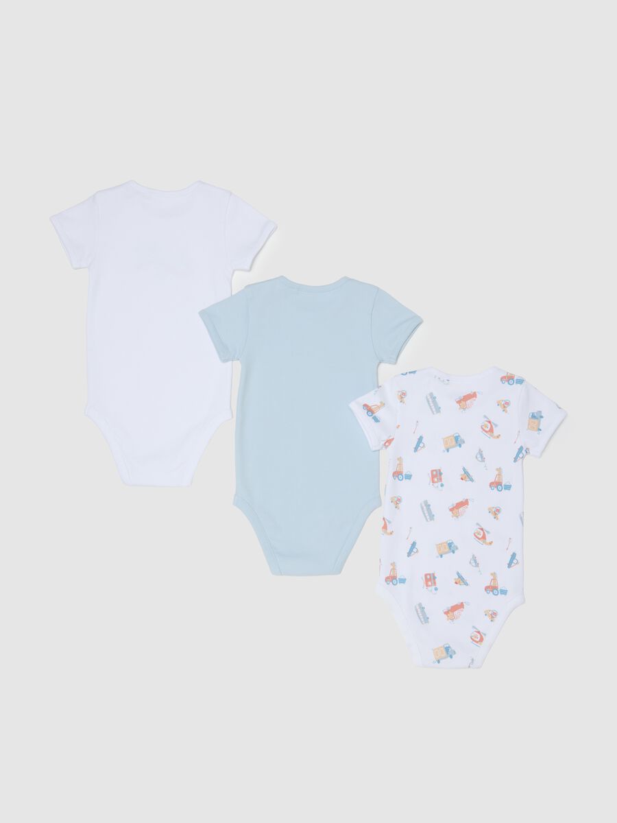 Multicolour pure cotton baby bodysuit set_1