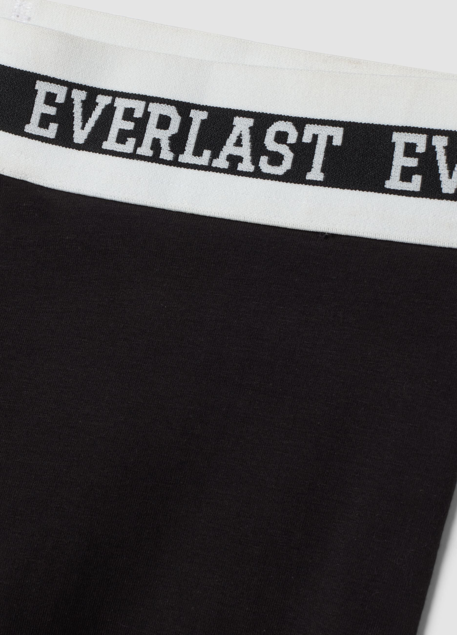 Black slim-fit stretch cotton jersey leggings with Everlast logo