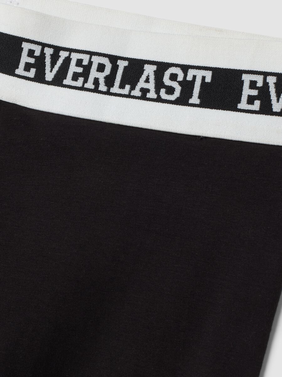 Black slim-fit stretch cotton jersey leggings with Everlast logo_1