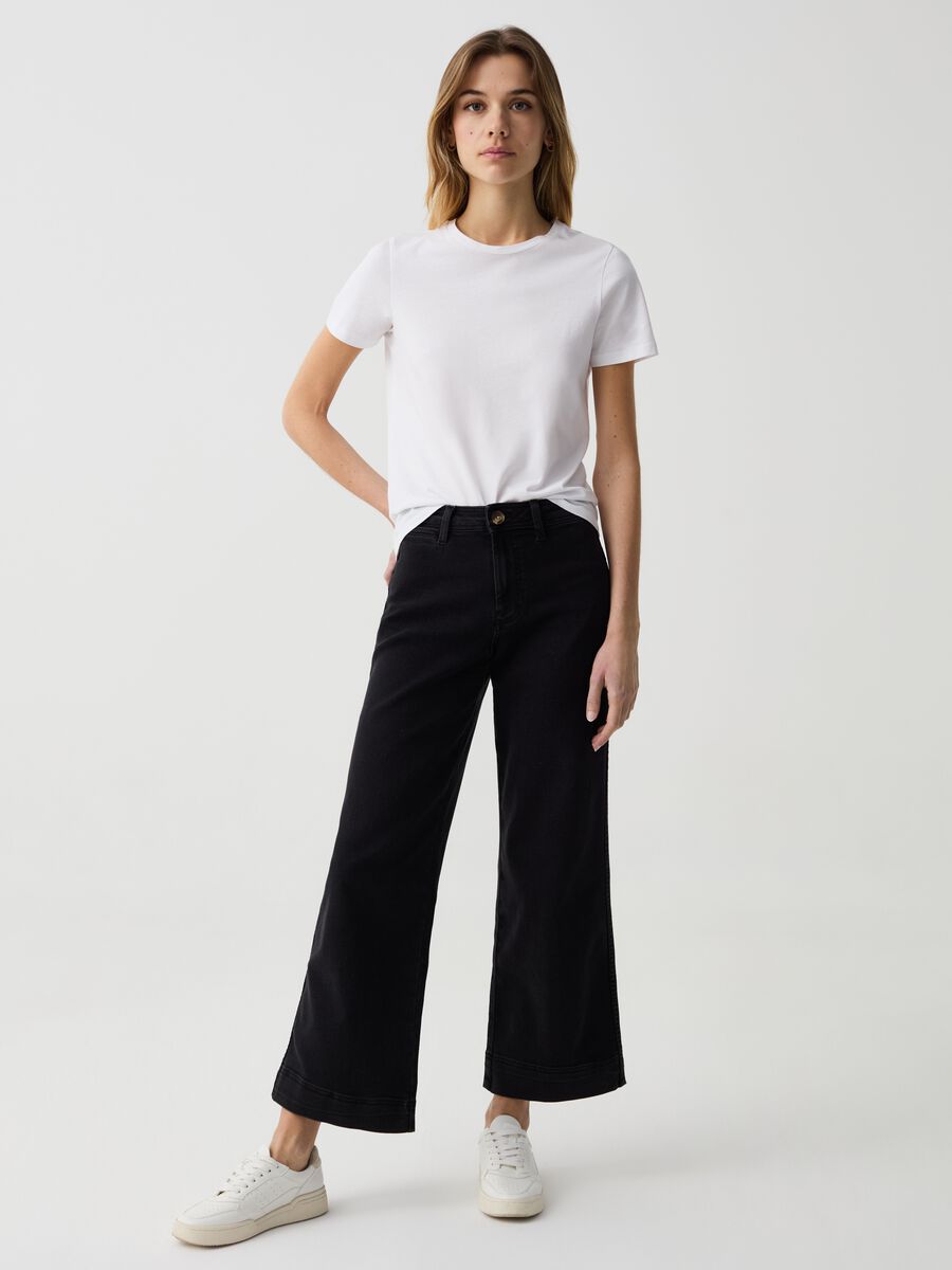 Jeans culotte wide leg cropped_0