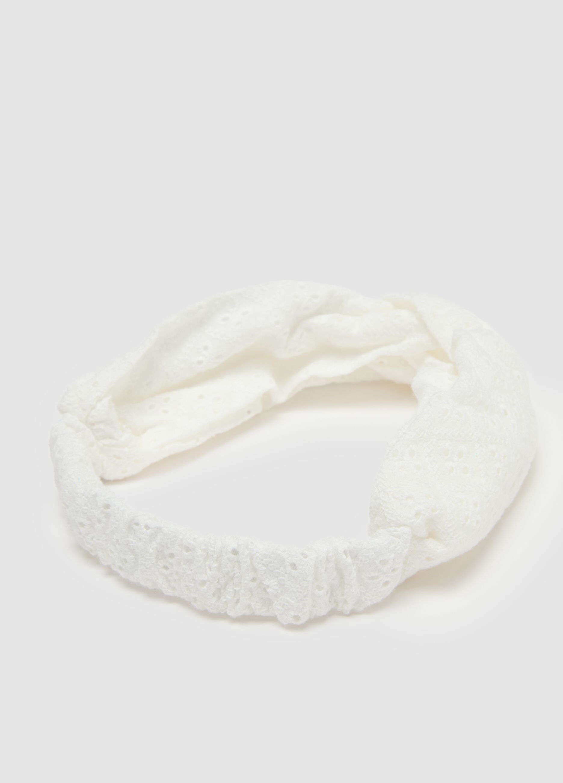 White pure cotton women's headband
