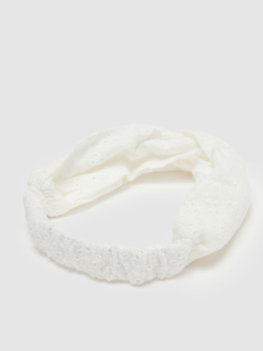 White pure cotton women's headband_1