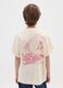 Children's beige pure cotton T-shirt regular fit with Los Angeles Lakers logo_1