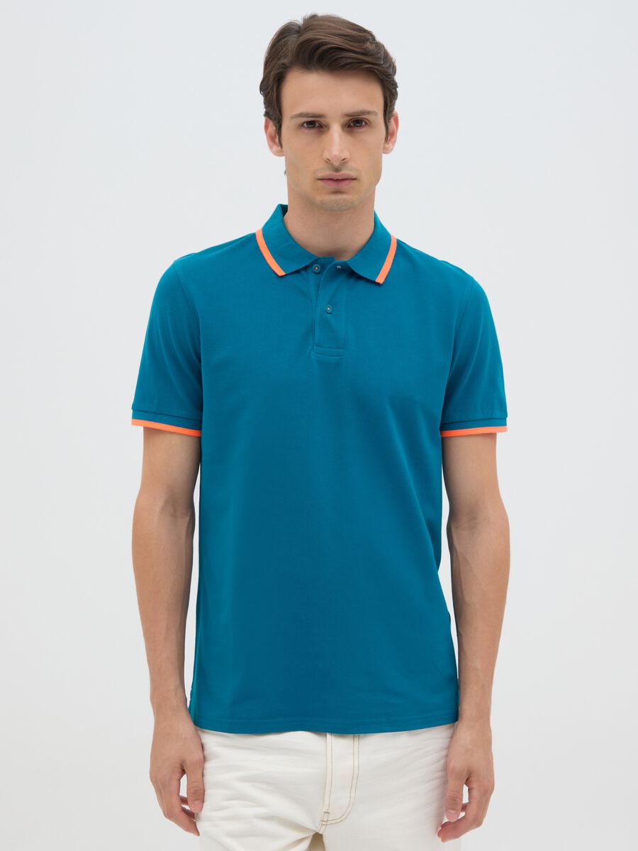 Polo da uomo in cotone elasticizzato multicolor regular fit_0