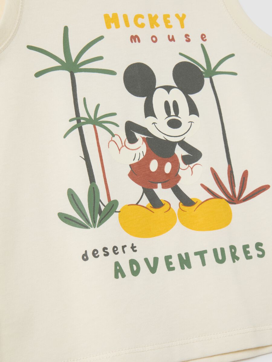 Children's beige pure cotton vest regular fit Mickey Mouse_3