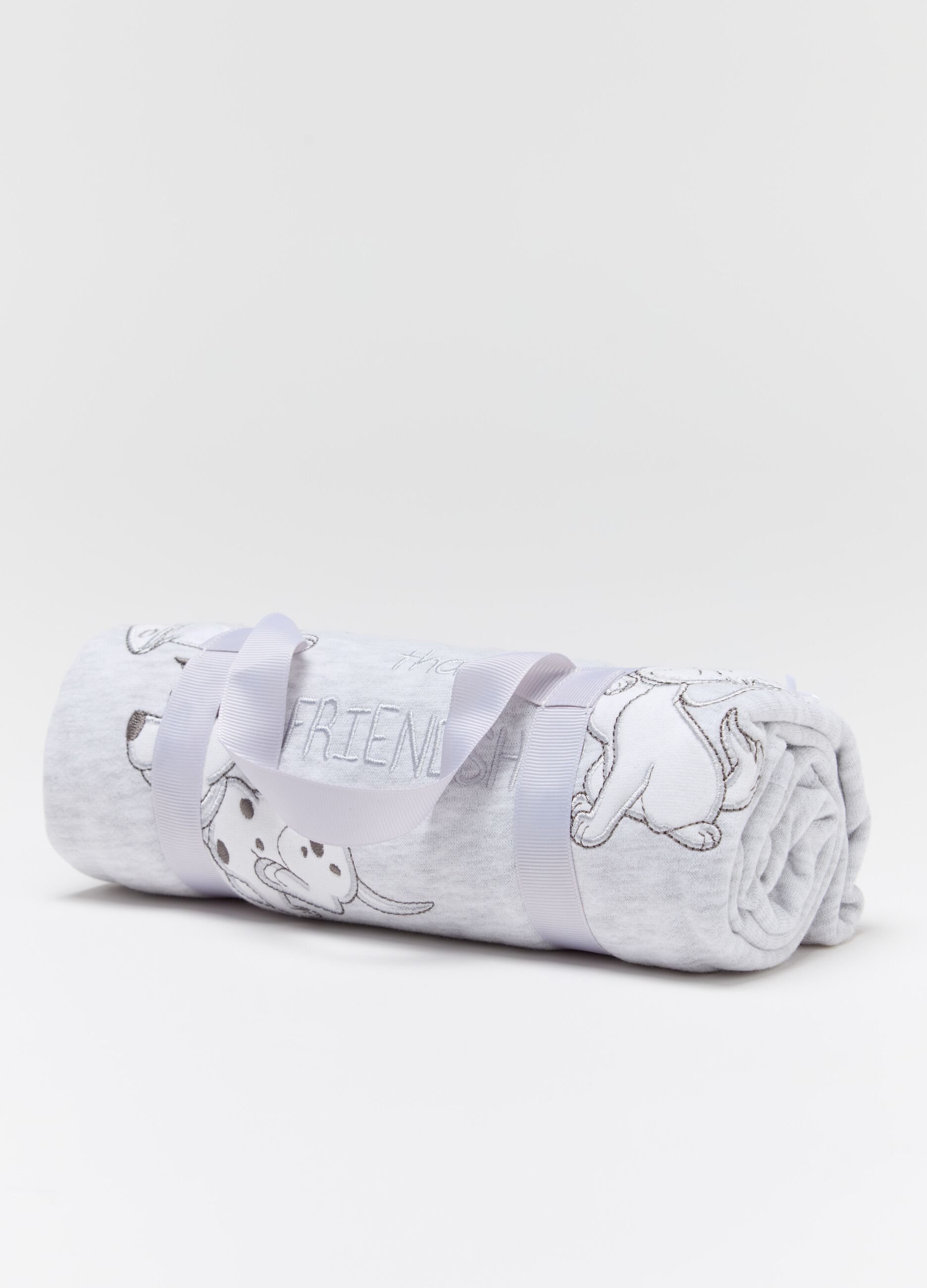 Coperta in cotone con ricamo Minù e Tamburino 