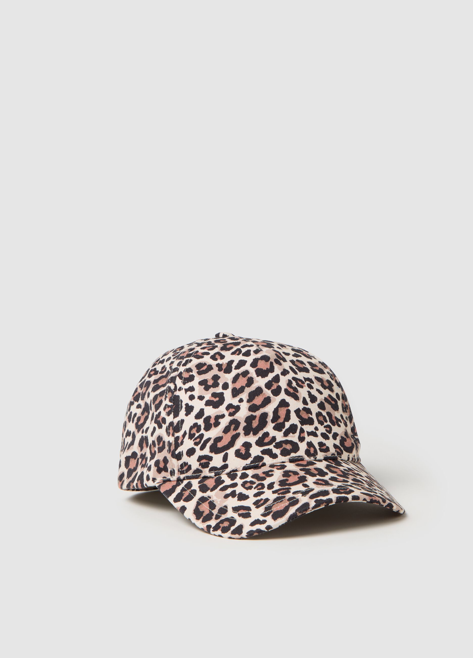 Leopard print hat in pure cotton